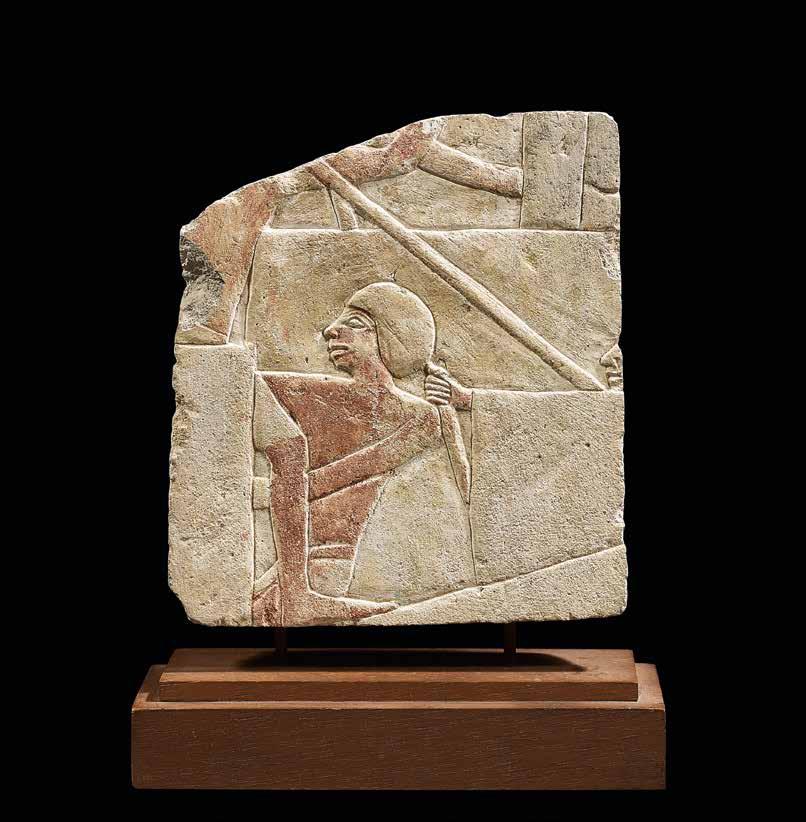 23 Relief fragment Boat Scene Limestone with original polychromy Egypt New Kingdom, c.