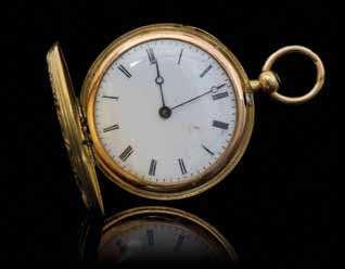 00 mm case diameter, two section enamel dial consisting of a light blue outer border surrounding a white center with gilt and jewel tone accents signed AMERICAN WALTHAM, gilt Louis XV hands, subdial