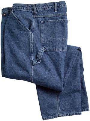 quarter top pockets; two rear cut-in pockets with button closure; Union Made in USA. Available in Navy.