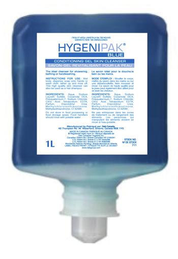 Hygenipak Blue Conditioning Gel Skin r High quality cleanser formulated for hand and body use Leaves skin feeling clean and refreshed