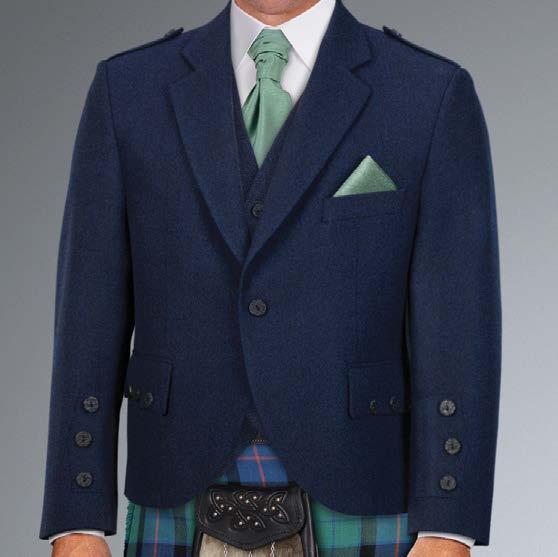 With different cuts, fabrics and buttons, you can choose the look you want to match your tartan.