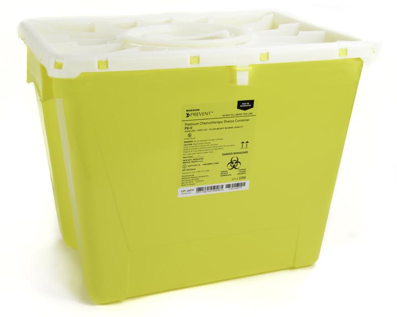 Large PG-II Containers McKesson Prevent Premium Sharps Containers are rated D.O.T. PG-II, and require no secondary packaging when transporting regulated medical waste off-site for disposal.