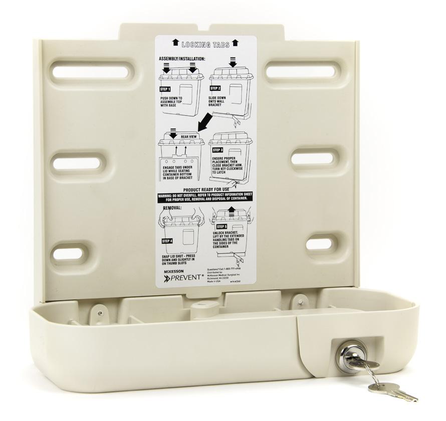 Sharps Container Accessories McKesson Prevent also offers a line of sharps container accessories, including wall brackets, locking cabinets and glove box holders, for user convenience and to help