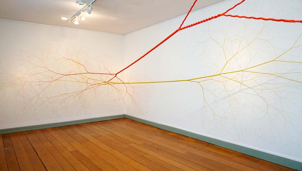 CICLOTRAMA 82 ( intersection ) 276cm x 400 cm x 660cm two 18mm diameter nylon ropes, one yellow and one red and 3.