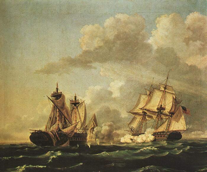 Broadside When all the cannon on a side of a warship fire at one time from the long or broad side of the ship. This painting shows the U.S.