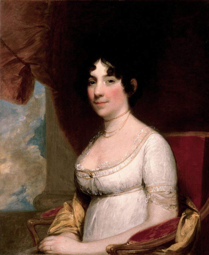 Dolley Madison Fourth First Lady. She is credited with saving many important documents before the British burned the White House in 1814.