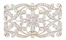 Property from a New York Estate $2,000-3,000 104 Belle Époque Pearl, Platinum and Diamond Necklace and Bracelet The necklace and bracelet composed of three and six rows of pearls approximately 3.
