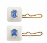 square-shaped panels invisibly-set with 48 square-cut sapphires approximately 4.40 cts., signed Aletto, approximately 7 dwts.