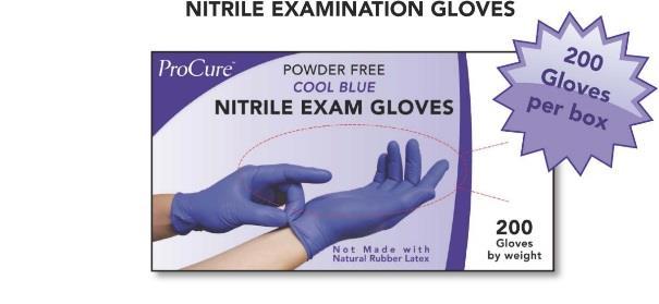 NITRILE GLOVES (Powder-Free) Medtexx POWDER-FREE Nitrile Item # 100 gloves/box, 10 boxes/case X-Small 100NPF Blue