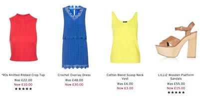 SUMMER SALE Topshop is also running a summer sale, offering up to 50% off selected items, and the