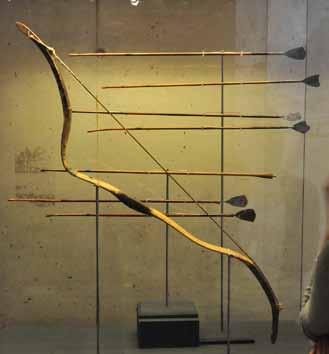Fig. 5. The bow and arrows from Tsagaan Khad. microscopic examination) before cleaning and the application of some modern restoration techniques.