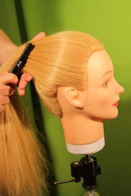 Ensure the hair is smooth and sleek to begin the pony tail.