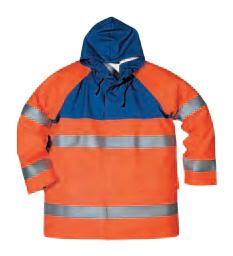/ PVC-coated Rain Jacket, FR/HV3 249 69A Rain jacket to be worn over normal FR workwear.