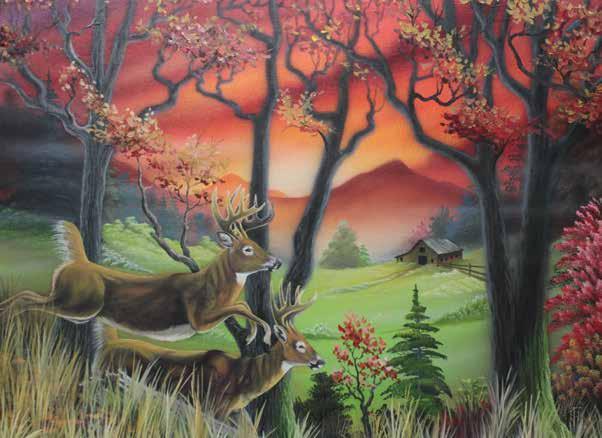 Ricky, Country Bucks, acrylic Ricky Art has meant everything to me. I made a living doing artwork my whole life and I really struggled and strived to get what I wanted and to be where I am.