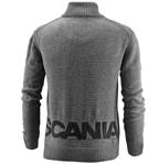frank pullover knitted pullover Rib-knitted pullover in dark grey with metal zipper. Scania print on sleeve and small 1891 print on the chest. Ribknitted pullover with Scania logo print on chest.