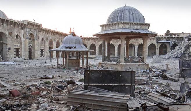 FORBES MIDDLE EAST OUTFRONT HERITAGE PROTECTION A view of the Grand Umayyad mosque in Aleppo damaged as a result of the war in Syria.