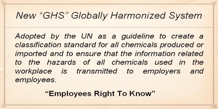 Slide 1 Training is to ensure employees know how to properly identify hazardous chemicals in their workplace, be familiar of the information and location of the
