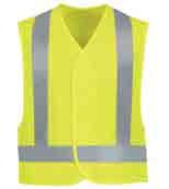 enhanced/hi-visibility SY24YN BACK HI-VISIBILITY RIPSTOP COLOR BLOCK WORK SHIRT: TYPE R CLASS 2 360 Visibility with front and back 2 silver reflective striping Two-Piece, lined collar with sewn-in