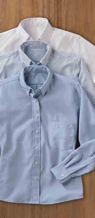 shirts SR61LB BS blue / white stripe LB light blue WOMEN S EXECUTIVE OXFORD DRESS SHIRT Soft, easy-care finish with wrinkle resist, soil release, durable press and wickable finish Two-piece, lined,