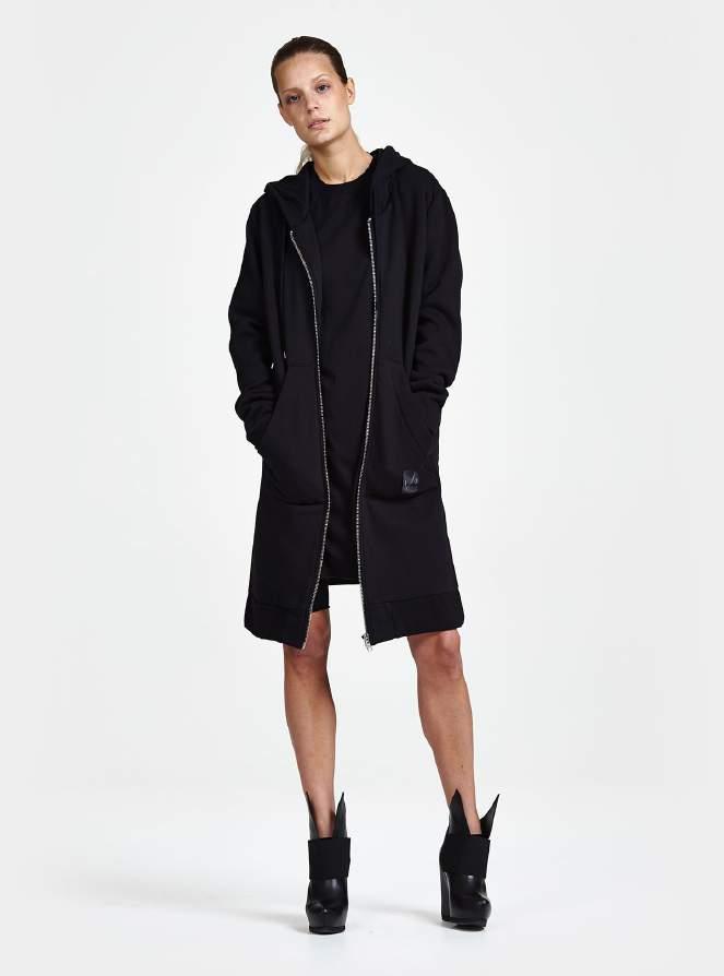 19 10 2-1 Zip Long Cardigan Standard fit elongated hooded