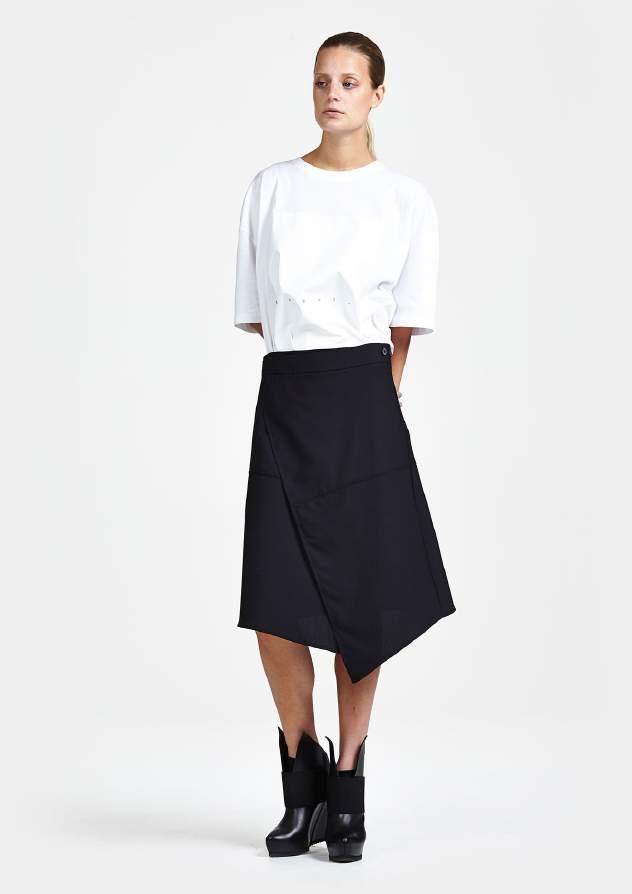 19 26 1-1 Quarter Pleat Skirt Asymmetric kilt style skirt with detail