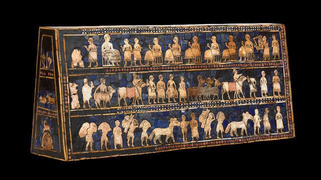 #16: STANDARD OF UR FROM THE ROYAL TOMBS AT UR, SUMERIAN. 2600-2400 BCE.