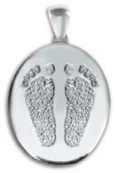 Thumbies Personal Expressions Your full fingerprint Grand Charm with a polished symbol WG Grand footprint with two birthstones