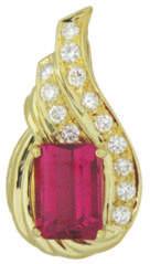 00 #D&R-22999-TP turtle pendant with twenty-four checkerboard faceted Pink Tourmalines of 2.30 cts.