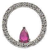 Yellow Gold pendant enhancer with 7.9x11.1mm cushion Hot Pink Tourmaline of 4.17 cts.