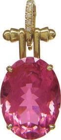 00 #CSJ-824 Pendant with 10mm Round Pink Tourmaline of 3.45 cts. $750.