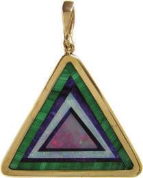Each Intarsia by Jim Kaufmann is made entirely by hand, numbered and signed by the artist. #V71 pendant enhancer with 21.1x39mm hexagon Intarsia.