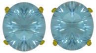 Post backs. $115.00/pr. #AD-BLTZ-3266 Earrings with two 10x12mm oval, concave cut Blue Topaz of 6.