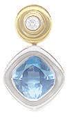 #TBM-23281 14Kt. White Gold Pendant with 6x10mm Blue Topaz Briolette & round Diamond of.005 cts. $125.00 #BK-1101-PDT-75 14Kt. White Gold Pendant with 11mm round London Blue Topaz of 5.15 cts. $250.