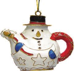 5" tall Cloisonné snowlady with dangling feet ornament. Reg. $20.00/ea. Now $15.
