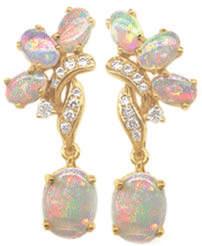 00/pair #E-2491-10 Earrings with 10 3x6mm marquise Opals of 1.