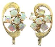 00/pair #E-2572-23 Earrings with 10 3mm round Opals of 1.05 Cts.
