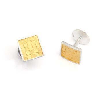 with wide border and woven center 2mm Tube Clasp Regular Price: $699 Sale Price: $419 Artist: Bernd Wolf Name: Planika Square Cufflinks in Sterling Silver &