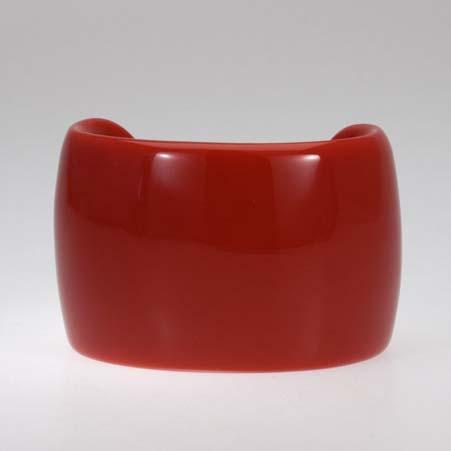 5mm Wide And 8mm Deep Regular Price: $195 Sale Price: $98 Artist: Sanalitro Name: Acrylic Cuff Bracelet in Solid Red Item # 86 ALU: SA