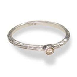 diamond at 0.10ct is set in a white gold bezel Regular Price: $845 Sale Price: $423 Artist: Sarah Graham Name: Pebbles Stacking Ring with 0.