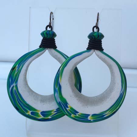 $167 Sale Price: $134 Artist: Swirl Stone Name: Emi Earrings in Jade Swirl Polymer Clay Item # 2250 ALU: JEE
