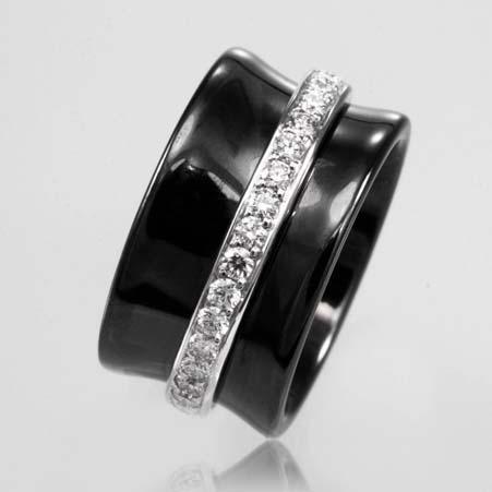 45cttw Bead Set G VS Saturn Design 12mm Wide Band With Concave Profile And 18kt White Gold 2mm Wide Spinning Band Regular Price: $4,150 Sale Price: $2,905 Name: Black Ceramic 12mm Saturn Band with
