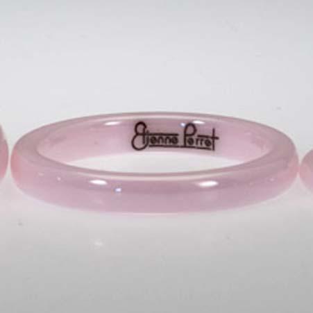Name: Ceramic Dome Ring Pink 3mm Wide Item # 9438 ALU: CED03PNK P 3mm wide Description: Pink Gem Ceramic 3mm Wide Band With