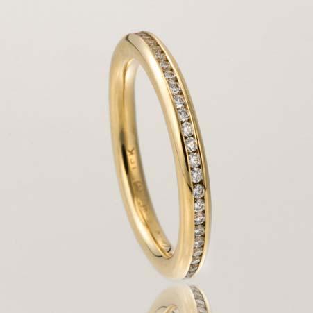 Name: Eternity Band with 52 White Diamonds Channel Set in 18kt Yellow Gold Item # 4068 ALU: R466D2.5MY.66 41GVS Finger Size 7 52 Diamonds at 0.