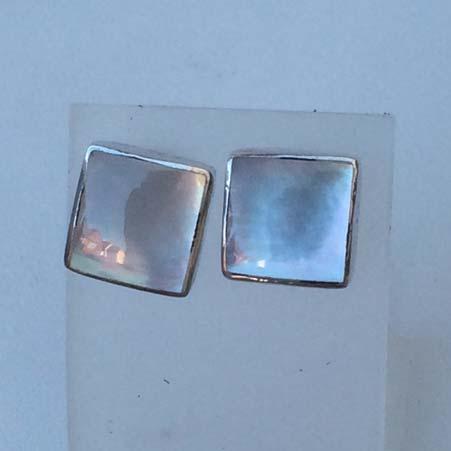 Deep At The Top Band Measures 2mm Wide and 1mm Deep At Back Of Finger Regular Price: $258 Sale Price: $129 Artist: Jorge Revilla Name: Mother of Pearl Square Button Stud Earrings in Sterling Silver