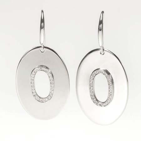 Artist: Jorge Revilla Name: Open Oval Diamond Earrings in Sterling Silver Item # 4838 ALU: PE 114 4235D 52 Diamonds at 0.