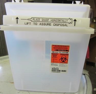 Immediate disposal of used needles into a sharps container is a required