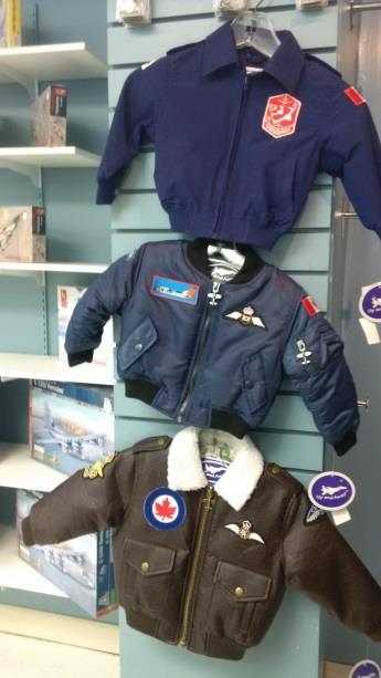 CHILDREN S PRODUCTS CLOTHING RCAF Junior Snowbirds Demo Team Jacket (shown top) Price: $40.00 (taxes incl.) Product Code: WUJ 31 Blue nylon/cotton lightweight jacket with polyester lining.