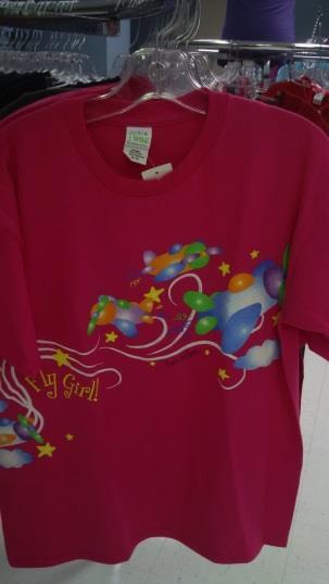 Fly Girl T-shirt Price: $15.00 (taxes incl.) Product Code: TS94 100% cotton short-sleeve T-shirt.