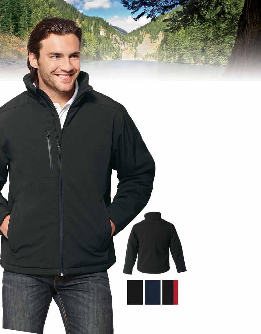 Insulated Soft Shell Jacket 96% polyester / 4% spandex bonded outershell. Polyester taffeta lining with tone-on-tone CX2 print in body and sleeves.