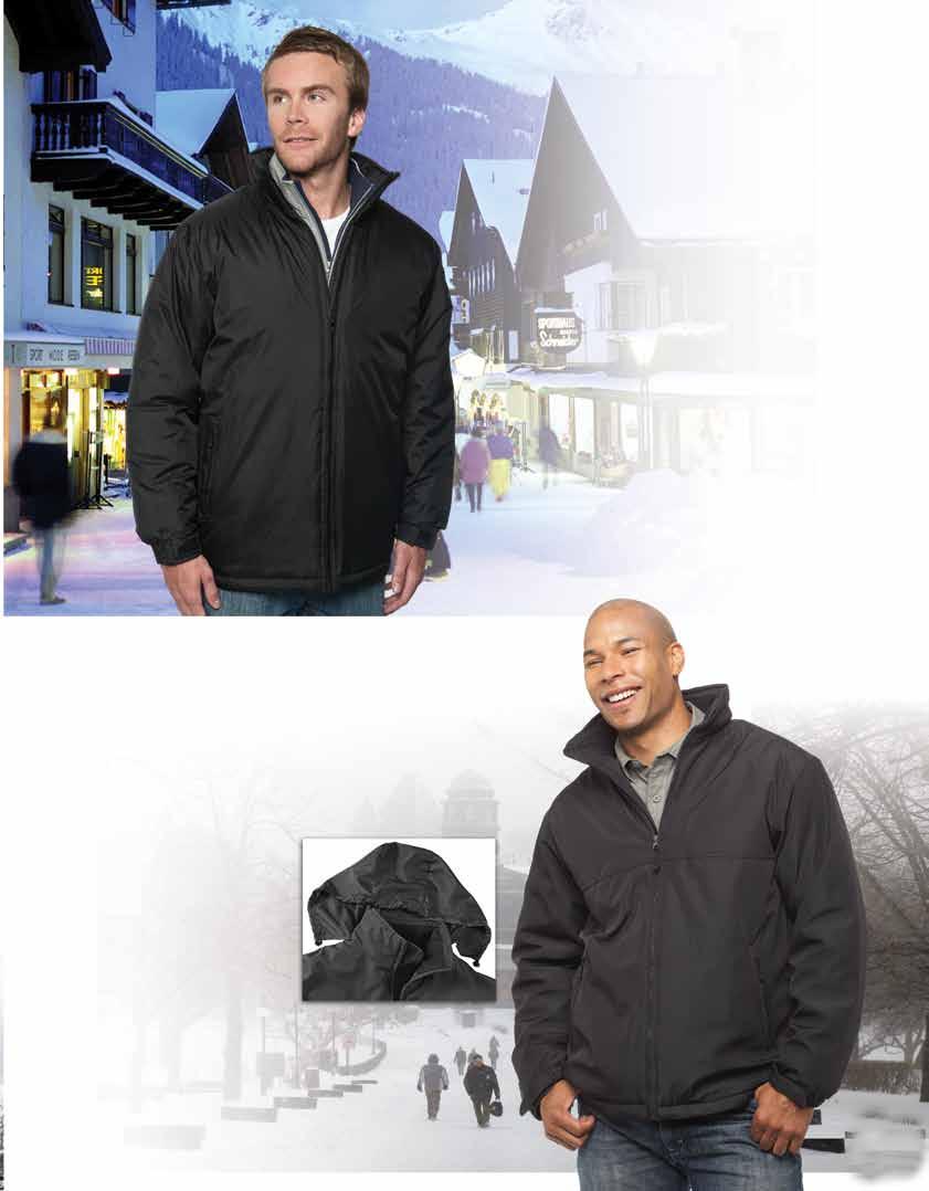 Parka Jacket 100% polyester windproof, water repellent parka with thermal insulation. The garment is loaded with features.